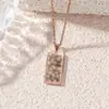 Collar con Colgante Rectangular Personalizado Creativo Accesorios Exclusivos Transfronterizos para Hombre Todo Fósforo Acero de Titanio de Alta Gama Europeo y Americano Mujer