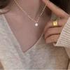 Colar de pingente de zircão simples para todos os jogos Feminino Nicho Design Sense Single Diamond Clavícula Cadeia Temperamento de alta qualidade Corrente de colar de luxo leve
