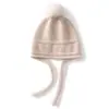 Chapéu de Cashmere Feminino 100% Cashmere Puro Novo Mais Fácil de Combinar Cor Sólida Quente Tricô com Cadarço Proteção para Orelhas Chapéu com PomPom
