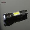 Lanterna Mini LED Forte de Longo Alcance para Exterior Transfronteiriça Zoom Liga de Alumínio com Clipe de Caneta Lanterna com Luz Lateral Cob
