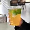 Taza de Café Desechable Taza de Papel de Pulpa de Bambú Taza de Té con Leche con Tapa Taza de Plástico PET para Bebidas Frías Empaque para Llevar Logo Impreso