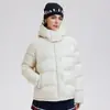 Jaqueta de Penas Lulu Feminina Acolchoada Cinco Painéis Jaqueta Quente Capuz Espesso Top Solto Jaqueta à Prova de Vento e Repelente à Água Inverno