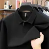 Camisa POLO com colarinho para homens, de manga longa, estilo business casual, corte solto, versátil, adequada para primavera e outono, camisa básica para homens de meia-idade e idosos