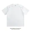 Nova Camiseta Casual Masculina de Manga Curta 2026 com Design de Nó e Retalhos Estilo Americano, Camiseta Solta de Gola Redonda para Homens