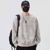 Moletom Casual Tendência High-End Outono 2025 Masculino Gola Redonda Bordado Camisa Base Estilo Coreano Tie-Dye Marca Tendência Casual