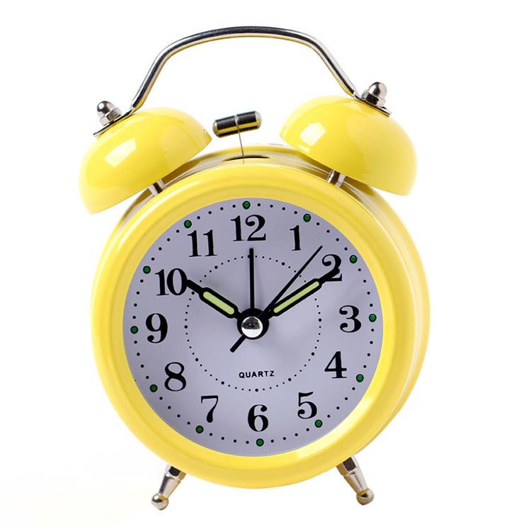 3寸金属打铃闹钟 超静音 夜光针 带夜灯