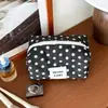 Nova Bolsa Simples Acolchoada de Bolinhas para Batom de Mão Bolsa de Cosméticos Bolsa Pequena de Armazenamento Porta-Moedas Mini Bolsa de Mão Portátil