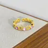 Caja Misteriosa en Vivo Oro Vintage Retro Anillo Abierto Completamente de Diamantes Circonita Esmalte Gota de Aceite Anillo Personalizado