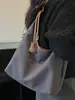 Bolsa de lona de alta moda estilo coreano, novo modelo de verão 2026, bolsa tote moderna e requintada para trabalho e deslocamento, bolsa de ombro