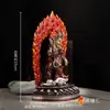 Budismo Yuan Huicang Pueblo Suministros Budistas para Estatuas de Buda de 8 Pulgadas Chapado en Cobre Plateado Dios Negro de la Riqueza Estatuas de Buda Estatuas Protectoras