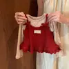 Novos tops de outono estilosos e da moda com mangas compridas para meninas, conjunto doce e fofo de duas peças para bebês e meninas pequenas, adequado para o jardim de infância