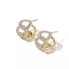 Pendientes de Aguja de Plata S925 Douyin para Mujer, Nuevos Pendientes de Molinillo Pequeño Giratorios, Pendientes Sencillos de Yiwu de Lujo Ligero con Diamantes Completos