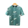Camisa de Verano Fina con Estampado de Letras de Manga Corta para Hombre de Comercio Exterior Original Marca Juvenil de Moda Manga Corta Verde para Hombre