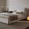 Dormitorio Principal de Casa de Huéspedes Estilo Crema Cama Doble para el Hogar Estilo Wabi-sabi Cama Yin Tela Tapizada Suave Corduroy Desmontable Lavable