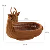 Cesta de Armazenamento Pequena de Rattan Sintético para Frutas Cesta de Armazenamento Trançada Cesta Criativa para Lanches de Restaurante Cesta para Batatas Fritas Cesta de Armazenamento para Mesa Não