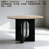 Patas de Mesa de Madera Maciza Usadas, Encimera de Mármol Piedra de Lujo, Mesa Redonda para Apartamento Pequeño, Base de Mesa de Comedor, Soporte y Marco de Soporte