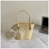 Bolso Cubo Tejido de Nicho de Shuai Mi, Nuevo Bolso de Moda para Mujer, Bolso de Hombro y Cruzado Sencillo