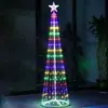 Luces Navideñas de Árbol RGB de Colores, Luces de Árbol LED en Forma de Cono, Decoraciones Navideñas para Interiores y Exteriores, Luces Navideñas de Ambiente Romántico