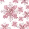 Poinsétia Popular Transfronteiriça 16cm Flor Decorativa Artificial Guirlanda de Natal DIY Pendurar Decorações de Festa de Natal