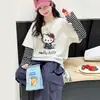 Conjunto de Dos Piezas de Algodón Puro para Niños, Primavera y Otoño, Camiseta de Manga Larga con Bloques de Color, Sudadera Nueva y Elegante de Primavera para Niñas