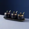 Caixa de Temperos Criativa Pote de Cerâmica Nórdico para Temperos Garrafa de Tempero Pote de Sal Pote de Açúcar Combinação Conjunto de Potes de Temperos para Cozinha Doméstica