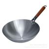 Panela de ferro azul assada antiquada não revestida fundo redondo engrossado panela de cozinha doméstica chef fogão a gás dedicado panela aberta