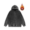25 Sudaderas con Capucha para Hombre Nuevas de Otoño e Invierno 450 Gramos Tela Polar Compuesta de Peso Pesado Lavada Sudadera con Capucha Chaqueta para Hombre
