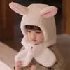 Sombrero de Peluche y Bufanda Integrados para Niños para Otoño e Invierno, Sombrero con Protección para las Orejas para Niños, Sombrero de Bebé para Niñas Hecho de Piel Sintética de Conejo