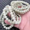 Pulsera de Jade Ella Taicui Pulsera de Cuentas Redondas Jade Roca de Cuarzo 8mm Pulsera Pulsera Verde Frijol Pulsera de Jade