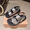 Sandalias romanas de suela gruesa con aumento para mujer, novedad de verano 2024, zapatos de playa antideslizantes con plataforma y hebilla de cinturón para mujer