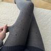 Meias Listradas Versáteis, Meias-Calças Quentes que Valorizam as Pernas, Leggings Pretas Grossas, Meias de Seda Cinza, Estilo Fino de Outono para Mulheres