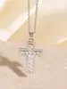 Collar con Colgante de Zirconia Cruzado Transfronterizo Europeo y Americano Joyería de Cadena para Clavícula de Diseño de Lujo Ligero Versátil de Moda