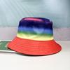 Europa y Estados Unidos sombrero creativo nuevo de doble cara para usar todo a juego teñido anudado color degradado sombrero para el sol protector solar parasol sombrero cubo exterior moda