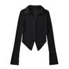 Outono e Inverno novo estilo de desejo puro garota popular cardigã de tricô de manga longa com lapela top elegante slim afina cintura decote V profundo para mulheres