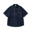 Roupas Masculinas North Boundary Marca de Moda Americana 2025 Verão Novo Retrô Camisa Jeans de Manga Curta Masculina Lavada Jaqueta