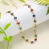 Pulseira Colar Coração Colorido Estilo Ins Europeu e Americano Liga de Metal Personalizada Coração Dopamina Pulseira Popular Mão de Alto Padrão