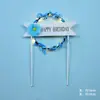 Cartão de Bolo de Aniversário Criativo com Luz Decoração Mori Guirlanda de Rattan Cor de Bandeira Romântica Estrela de Cinco Pontas Plug-in