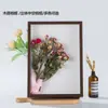 Porta-Retrato Casual de Madeira com Flores Secas 3cm Estrutura Oca Estereoscópica Enfeites de Flores Secas Porta-Retrato de Presente Artesanal para o Dia dos Namorados Personalização