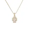 Collar Versátil Colgante Geométrico Corazón de Concha Cruz de Cobre Chapado en Oro de 18 Quilates Circonita Aogu Transfronterizo Nicho Exquisito