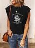 Comercio electrónico transfronterizo Amazon Nueva libertad Águila Estampada Sin mangas Cuidado de la salud Cuello redondo Camiseta para mujer