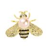 Broche de Abelha Estilo Coreano com Decoração de Diamante Corsage para Prevenir Exposição, Broche de Inseto Desenho Animado da Moda com Pérola para Mulheres