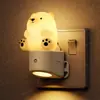 Luz de Noturna de Tomada ao Lado da Cama Gy158, Formato de Ursinho Fofo, Iluminação para Cima e para Baixo, Luz de Sensor de Cor RGB para Quarto Infantil
