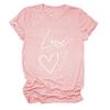 Amazon eBay camiseta casual de gola redonda com manga curta estampa de coração amor amor moda europeia e americana versátil para usar por baixo