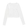 T215-25 primavera novo estilo europeu e americano menina doce fresco 7 botões pêssego coração colarinho cardigan manga longa casaco curto