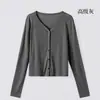 Cárdiganes Finos de Manga Larga con Cuello en V Seleccionados Cuidadosamente para Verano, Chaquetas con Protección Solar para Mujer, Camisas con Protección Solar de Lyocell Tencel para Mujer