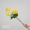 Flor de bola de nieve morada, hortensia artificial de 3 cabezas, tela de seda de tallo largo, adecuada para decoración suave en escaparates de tiendas de ropa