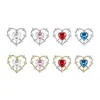 Pendientes de Botón Corazón Hueco de Diamante Completo de Aleación de Titanio Zirconia G23 Titanio Rosca Interna Cartílago Stud Labio Stud Piercing Joyería