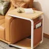 Mesa Lateral Móvel para Sala de Estar com Dois Níveis, Carrinho Pequeno Estilo Vintage, Mesa de Centro para Sofá, Criado-Mudo para Quarto, Mesa de Computador