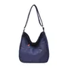 Bolso de Hombro de Mezclilla de Color Sólido de Gran Capacidad para Mujer, Bolso Tote para el Trabajo, Bolso Cruzado para Estudiantes Mujeres, Bolso Escolar Casual