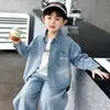 Traje de Mezclilla de Primavera para Niños Estilo Coreano Elegante Nueva Camisa Chaqueta de Primavera y Otoño 2026 para Niños Pequeños